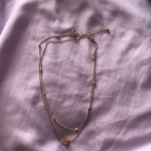 heart double necklace